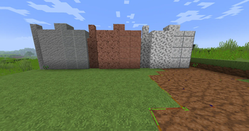 Andesite, granite and diorite