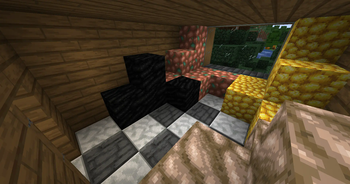 Coal, copper, iron and gold ore blocks