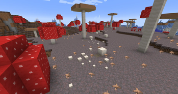 Puffballs on a mushroom island