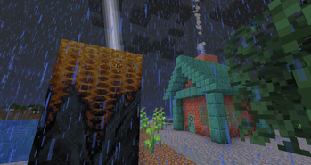 Corn struck by lightning