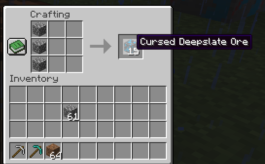 Cursed Deepslate Ore recipe