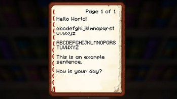 Here you can see some of the text using the default pack.