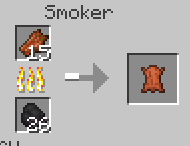 Rotten Flesh being smelted to leather