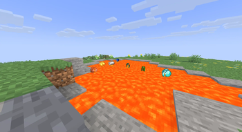 Items in lava