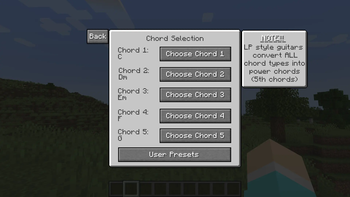 Chord Selection Menu