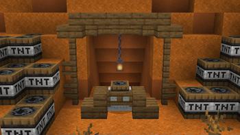 Mineshaft with TNT Barrels