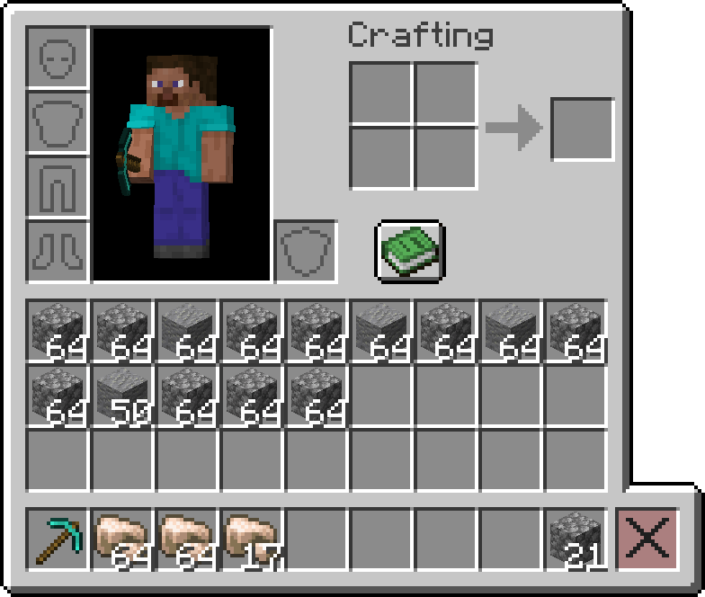 Inventory Preview with the trash bin slot