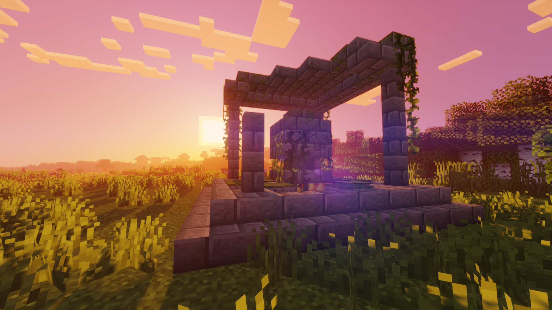 Ancient Structure in front of a sunset