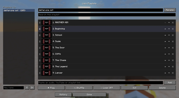 Playlist menu