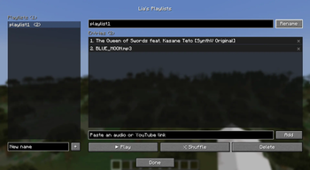 Playlist menu