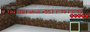 Coordinates of a player were he died