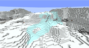 Far away shot of the powdered snow.