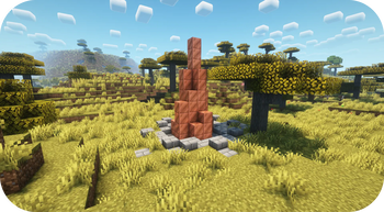 Copper spire in a savanna