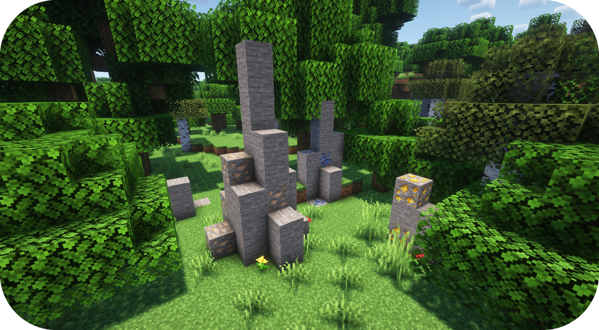 Protruding stone spikes rich of ores