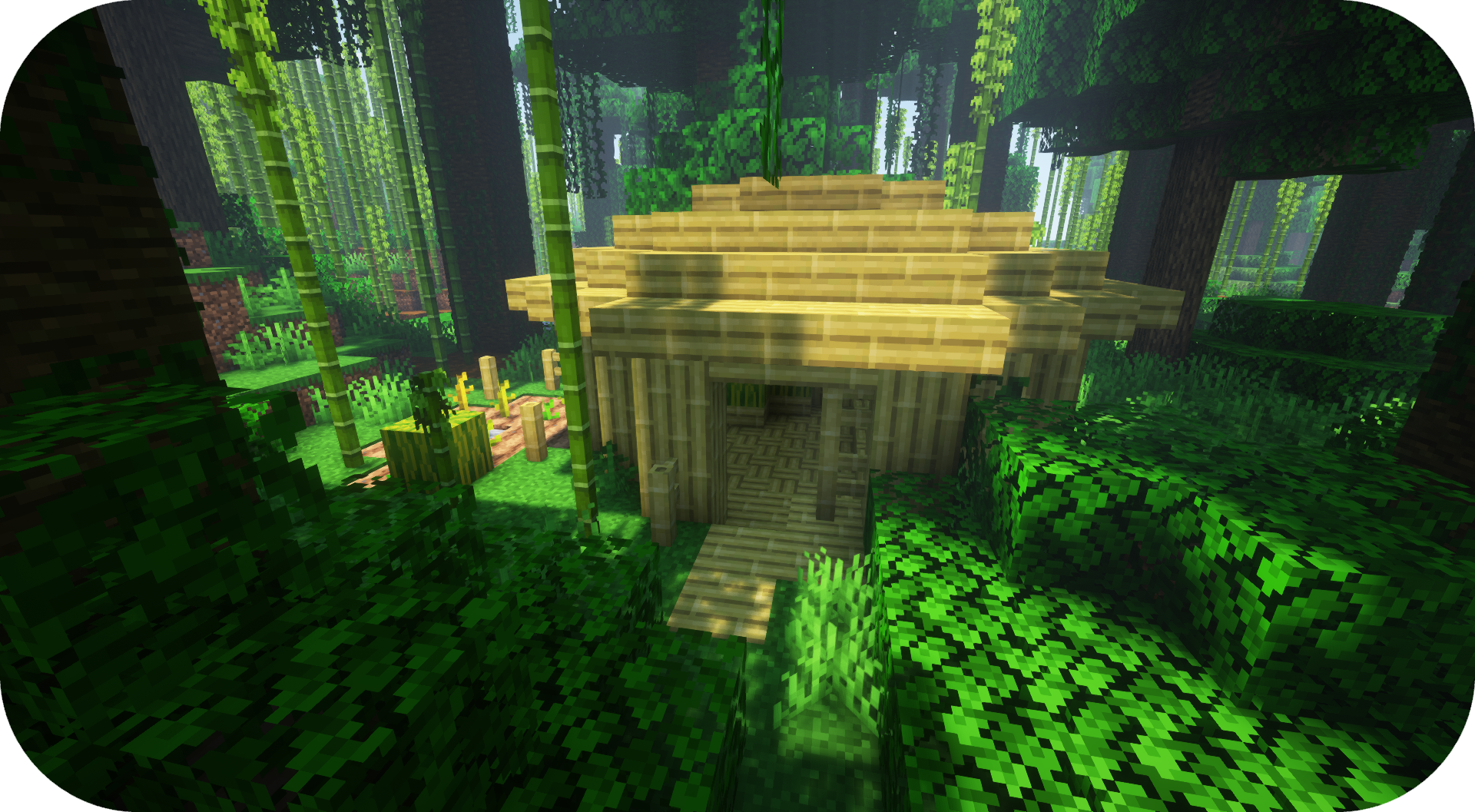 Bamboo hut in a jungle