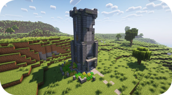 Degrading tower with some farmland