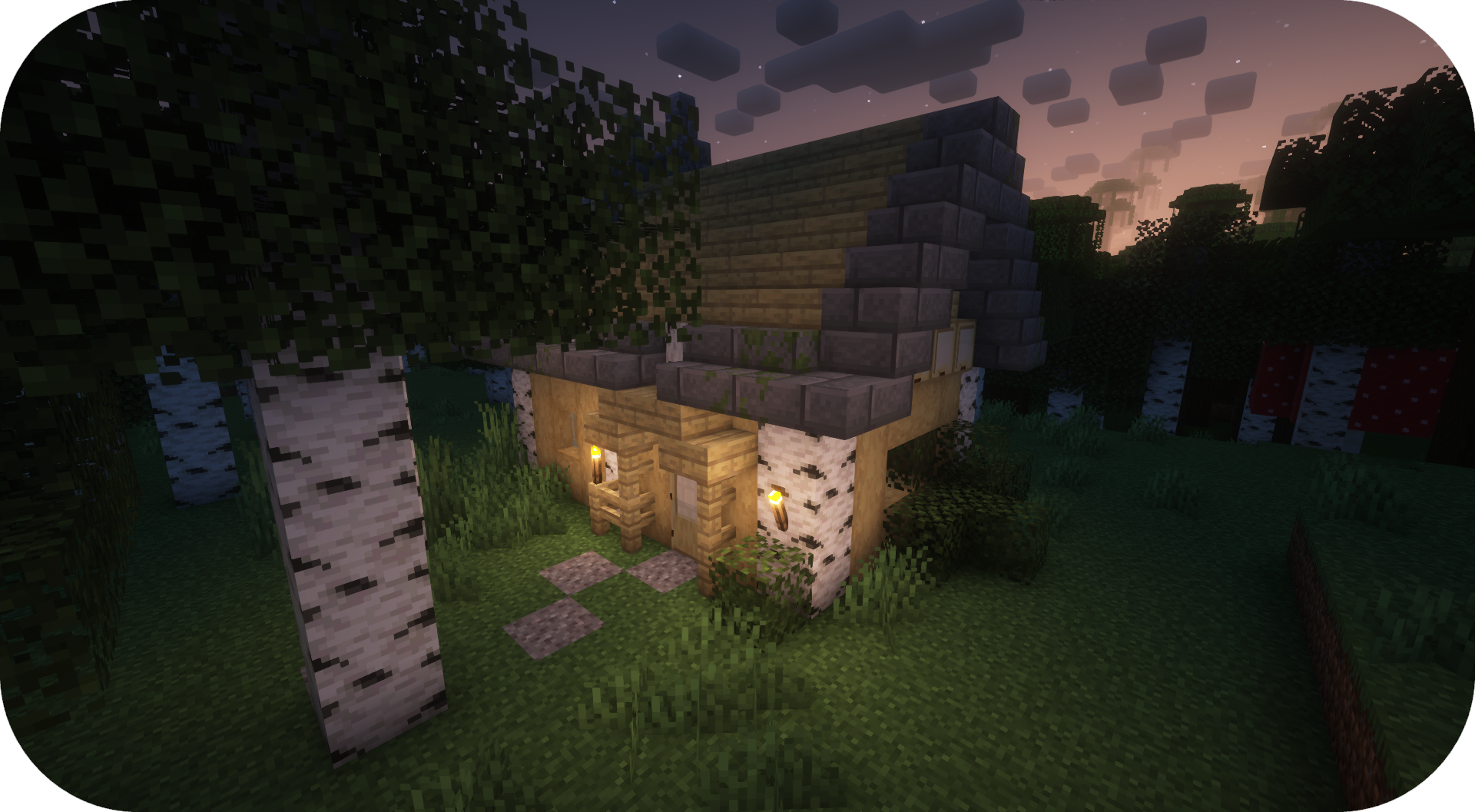 Abondoned birch wood house