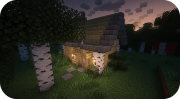 Abondoned birch wood house