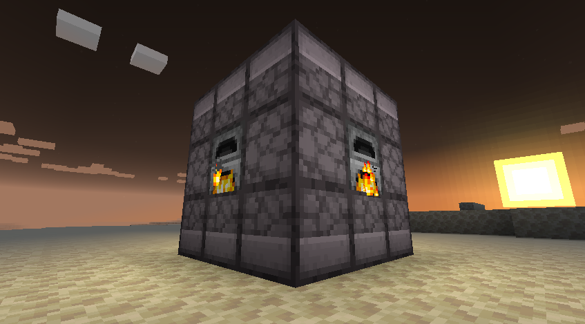 Automatically formed when a solid cube of furnaces is placed by a player. The furnaces don't have to face a particular direction.