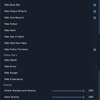 All mod settings