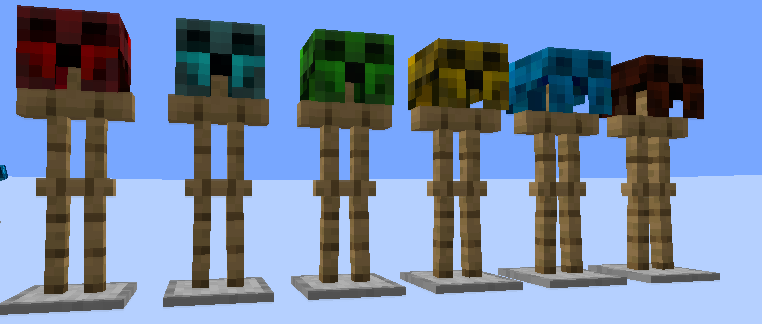 All of the helmets (Front)