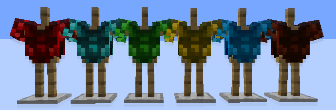 All of the chestplates (Front)