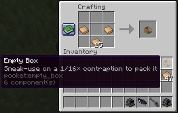 Crafting Recipe for Empty Box case.