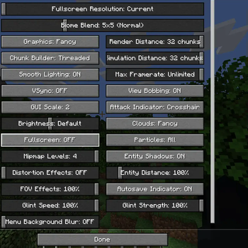 Max settings