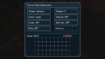 Field generator menu