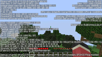 Running Singleplayer in a forest with 192MB of allocated memory
