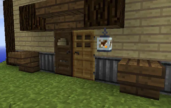 A little wooden house with a firebug lantern