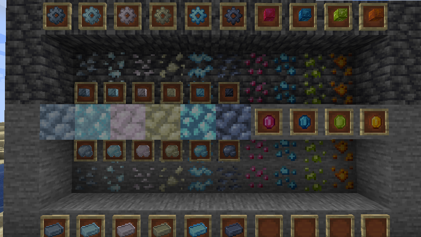 All the new ores added and most of the associated materials