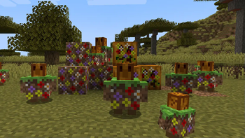 The mod adds:
- Flower Block
- Flower Carved Pumpkin
- Flower golem 