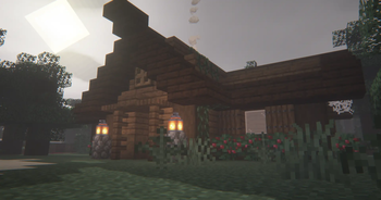 Outside a cabin