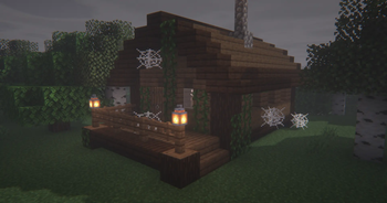 Outside a cabin