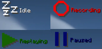 Whether you're recording, replaying or doing nothing. The state of the recorder can always be displayed! 