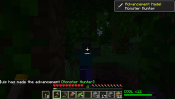 A player's attempt to kill a zombie with a stone axe