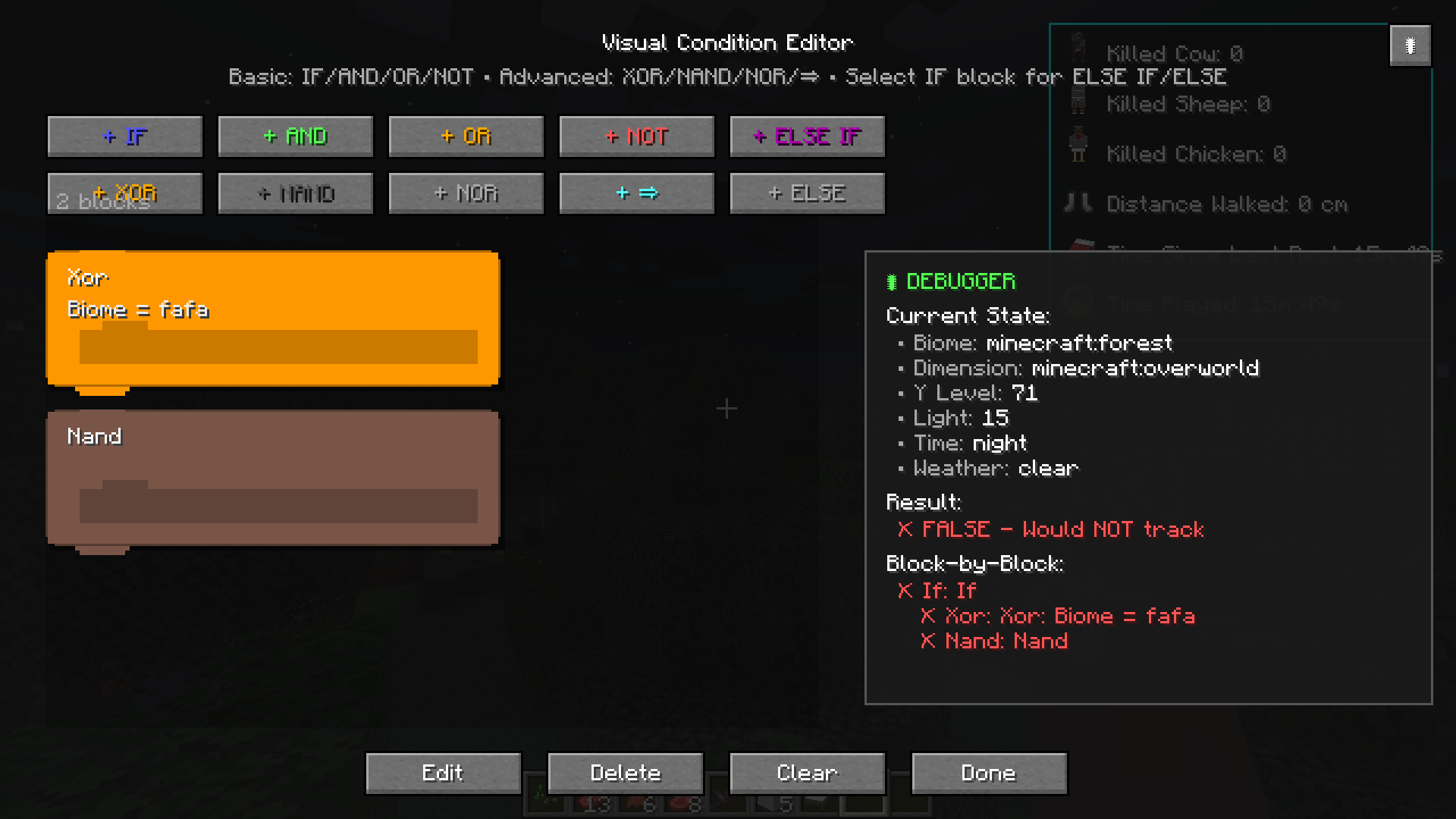 Visual Condition Editor