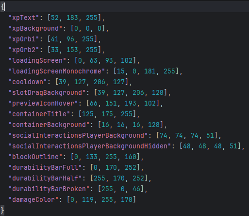 json file example (all blue colors)