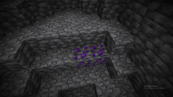 A naturally spawning Adamantite ore