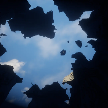 the water caves sky with bliss shaders