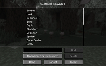 Customize Spawners Menu