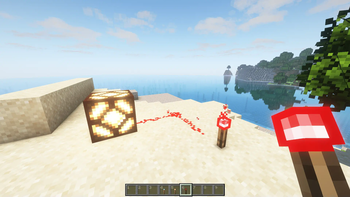 Redstone torch on the beach (day-time)