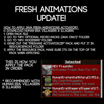 Fresh animations instructions