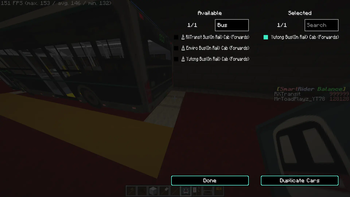 The Vehicle Selection Screen