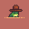 frog in hat