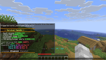 Datapack menu 