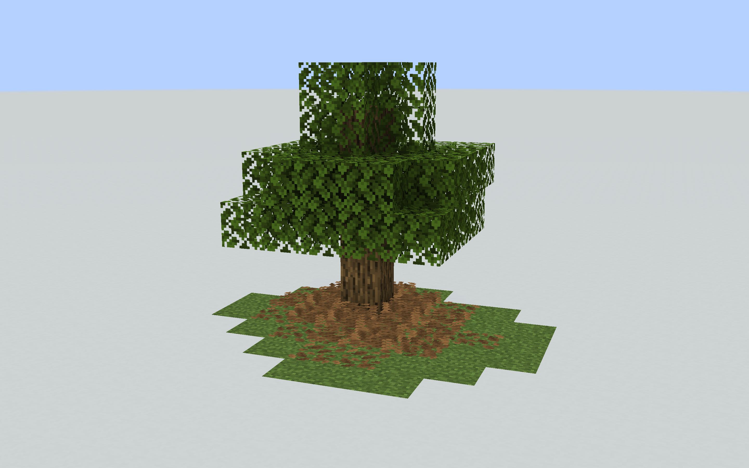 Leaf piles underneath tree