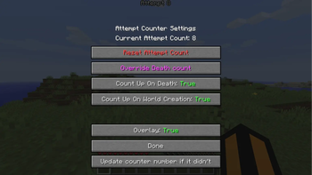 Attempt counter control panel