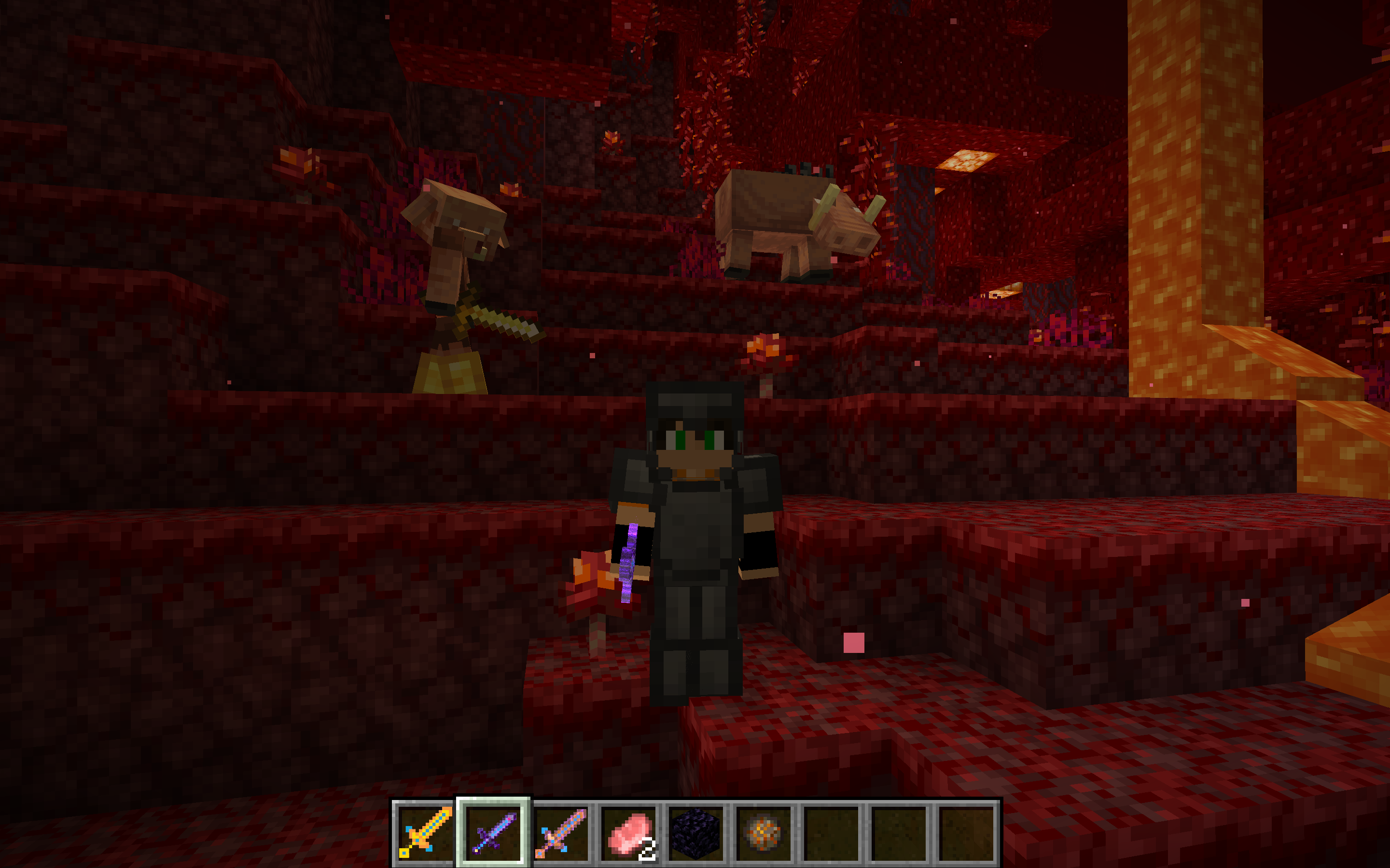 In the Nether with the Stygian Iron Gear!